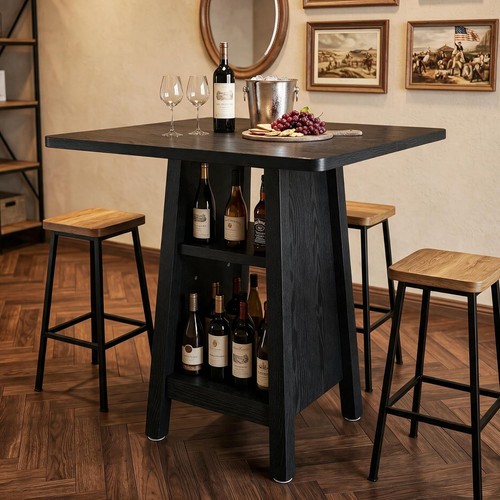 Square bar table with - square,